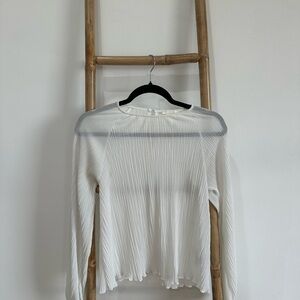 H&M White Pleated Blouse